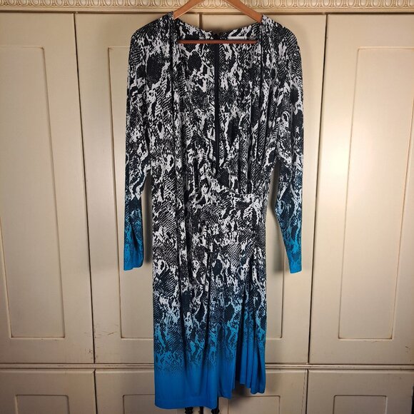 Calvin Klein Women's Faux Wrap Animal Snake Print Dress Sz 22W - Picture 1 of 10